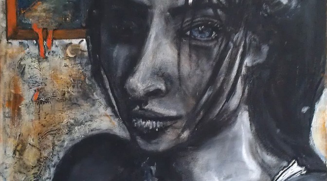 "The Breeze Runs After" oil and charcoal