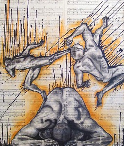 "Personification of Bass" Ink and Charcoal